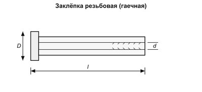 Заклепка резьбовая (гайка-заклепка) с уменьшенным бортиком